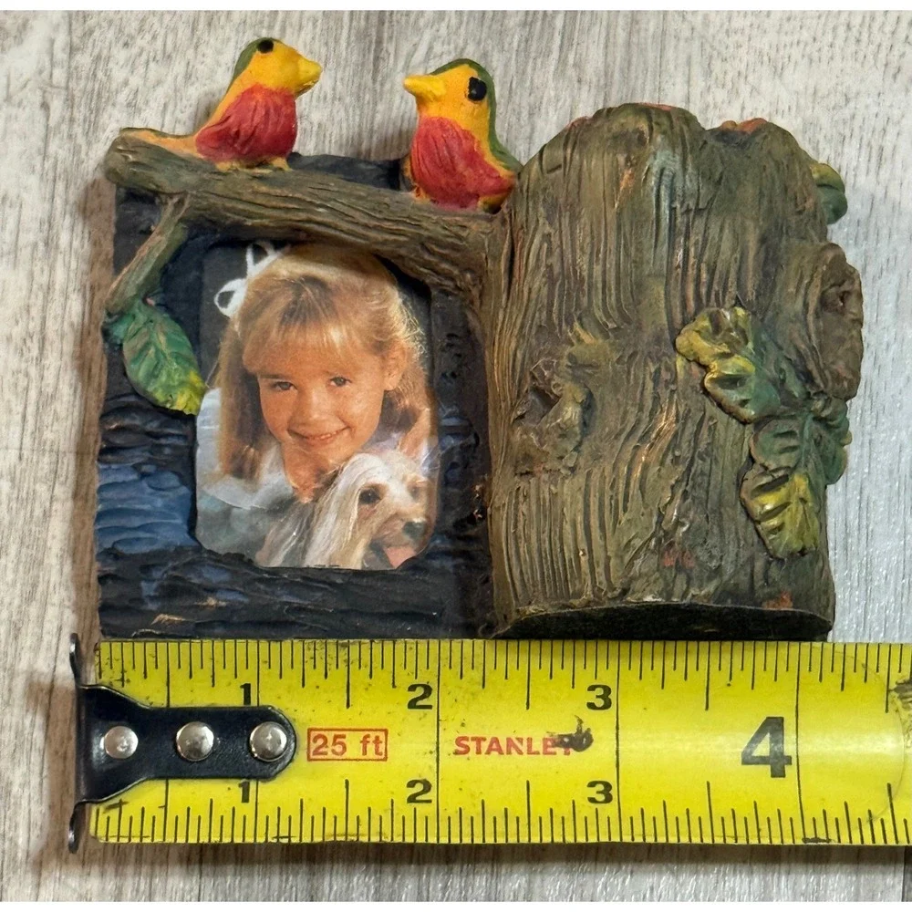 G&D Int'l Gifts Resin Bird Tree Stump Mini Photo Frame Trinket Holder